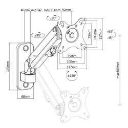 Wall Bracket MacLean MC-458 17" 27"