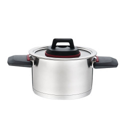 Casserole with Lid Feel Maestro MR-3530-24  Red Black Steel Stainless steel Plastic Ø 24 cm 5,5 L