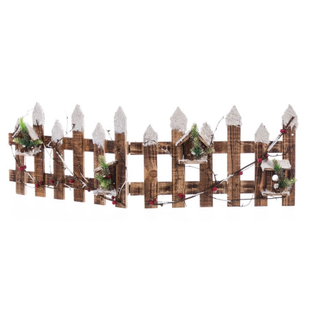 Christmas bauble Multicolour Natural Wood Plastic Fence 98 x 30 x 1,5 cm