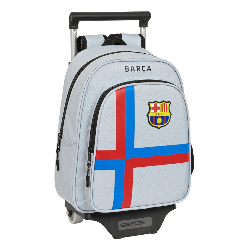 School Rucksack with Wheels F.C. Barcelona Grey 27 x 33 x 10 cm