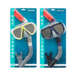 Snorkel Goggles and Tube for Children Bestway White Dark blue Adult Multicolour