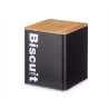 Biscuit and cake box Black Metal 13,7 x 16,5 x 14 cm (6 Units)