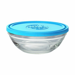 Round Lunch Box with Lid Duralex FreshBox Blue 500 ml (12 Units)