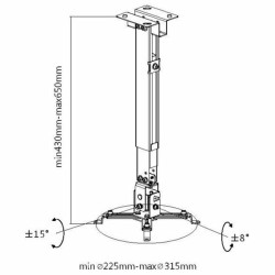 Tilt and Swivel Ceiling Mount for Projectors Equip 650702