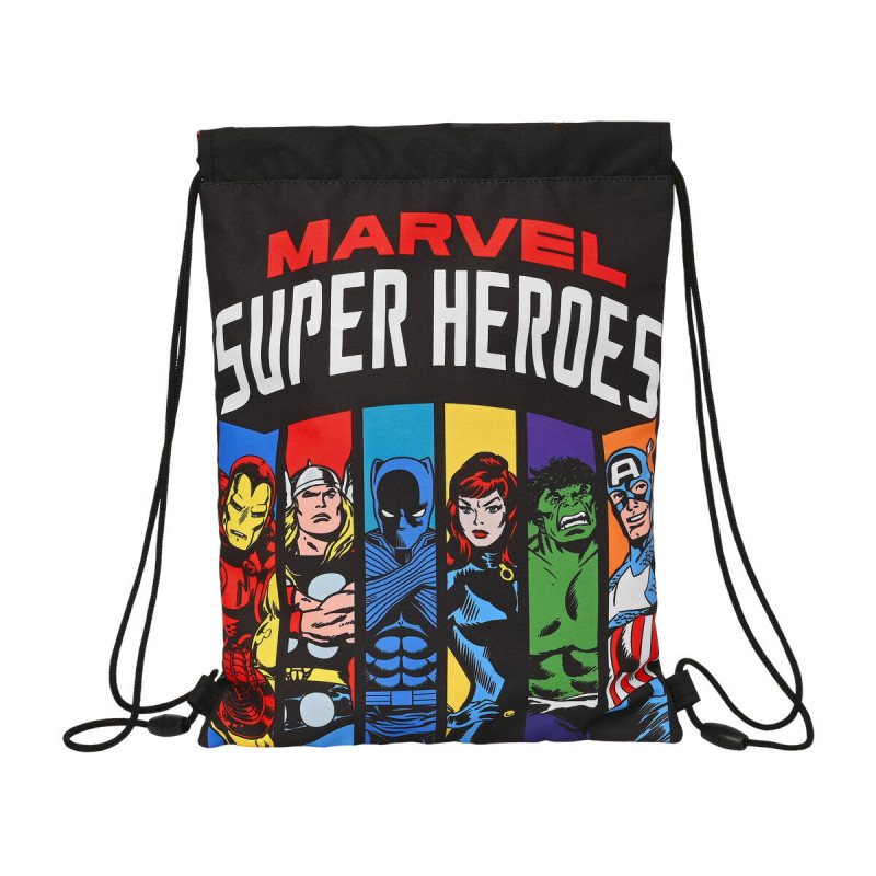 Backpack with Strings The Avengers Super heroes Black (26 x 34 x 1 cm)