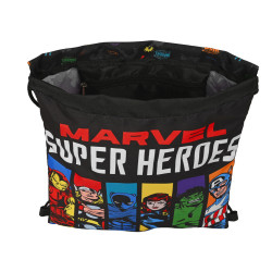 Backpack with Strings The Avengers Super heroes Black (26 x 34 x 1 cm)