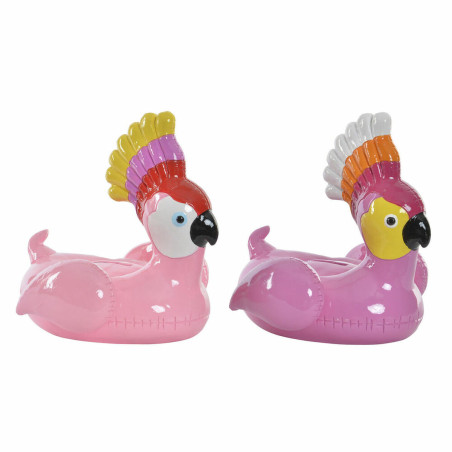 Money box DKD Home Decor 8424001535910 Resin Modern Parrot Tropical 17 x 16 x 17 cm (2 Units)