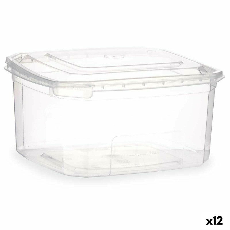 Rectangular Lunchbox with Lid Transparent polypropylene 1 L 14,1 x 8 x 15,5 cm (12 Units)