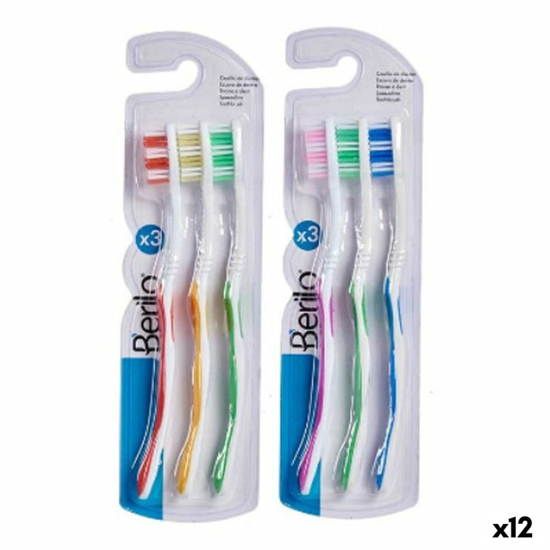 Toothbrush Yellow Blue Red Green Pink (12 Units)