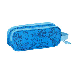 School Case Stitch Double zip Blue 21 x 8 x 6 cm