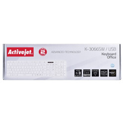 Keyboard Activejet Klawiatura USB K-3066SW White QWERTY