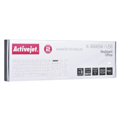 Keyboard Activejet Klawiatura USB K-3066SW White QWERTY