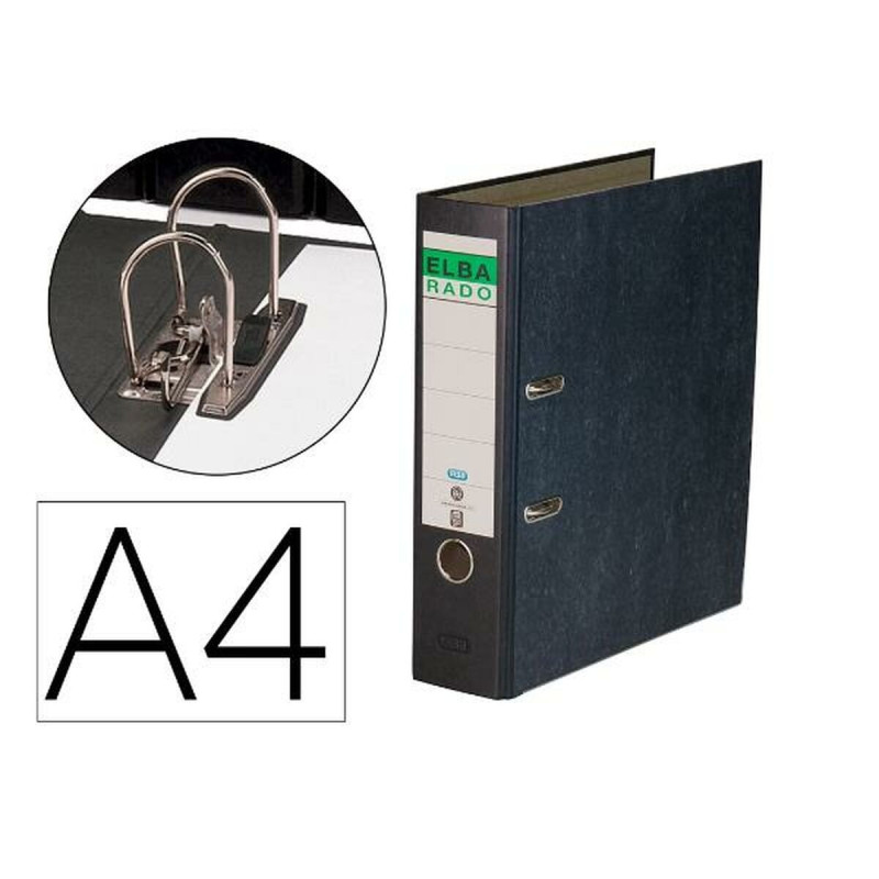 Ring binder Elba 100081018 Black A4 (1 Unit)