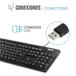 Keyboard iggual CK-BASIC-120T QWERTY USB Black Spanish Monkey (1 Piece)