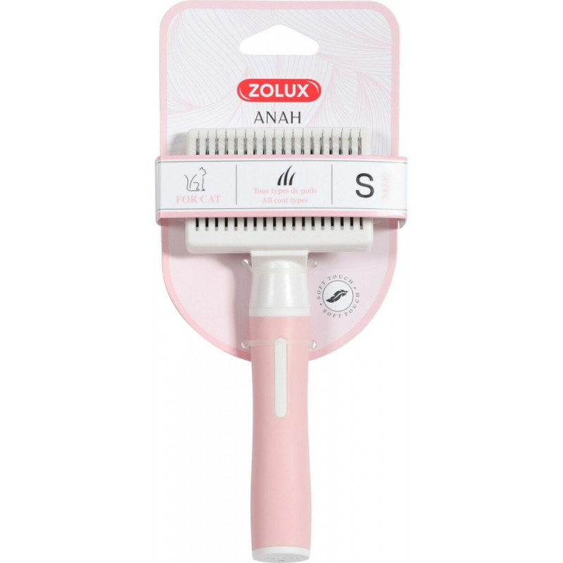 Brush Zolux 550004 Cat Retractable Multicolour Pink Steel Plastic