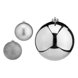 Christmas Baubles Ø 15 cm 6 Units Silver Plastic