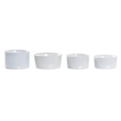 Appetizer Set DKD Home Decor White/Black Metal Bamboo Stoneware Loft 5 Pieces 20 x 20 x 14 cm