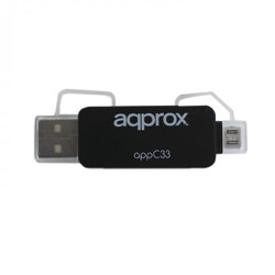 Card Reader approx! FLTLFL0083 APPC33 Micro SD/SD/MMC Micro USB 480 Mbps 32 GB Black