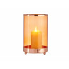 Candleholder Copper Amber Cylinder 12,2 x 19,5 x 12,2 cm Metal Glass