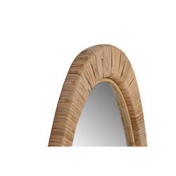 Wall mirror Home ESPRIT Natural Crystal Scandi 57 x 3 x 140 cm