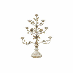 Circular Candelabra with Stand DKD Home Decor 61 x 21 x 83,5 cm Beige Metal Flowers