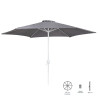 Sunshade Thais 350 cm Grey Aluminium