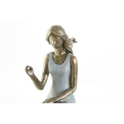 Decorative Figure DKD Home Decor Blue Golden Lady 13 x 8,5 x 17,5 cm