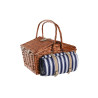 Basket DKD Home Decor Picnic Brown Navy Blue wicker 42 x 30 x 20 cm