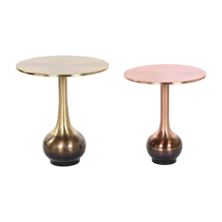 Set of 2 tables Home ESPRIT Copper Golden 46 x 46 x 51 cm