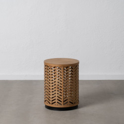 Small Side Table Natural Iron Fir wood MDF Wood 39 x 39 x 51,5 cm