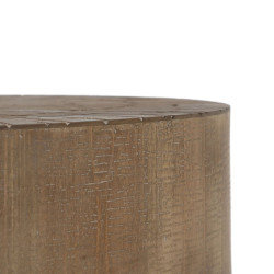 Small Side Table Black Natural Iron MDF Wood 47 x 47 x 55 cm