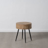 Small Side Table Black Natural Iron MDF Wood 47 x 47 x 55 cm