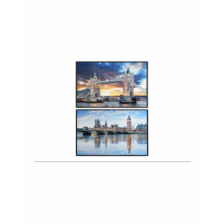 Canvas DKD Home Decor 90 x 2,5 x 60 cm 90 x 2.5 x 60 cm London Loft (2 Units)