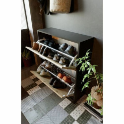 Shoe Rack NO NAME Leona 74 x 25 x 88 cm Black