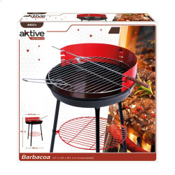 Barbecue Portable Aktive Wood Iron Ø 38 cm 37 x 61 x 45 cm (6 Units) Red