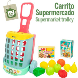 Shopping cart Colorbaby My Home Toy 12 Pieces 15 x 10 x 6 cm 8 Units