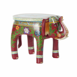 Side table DKD Home Decor Brown Multicolour Acrylic Mango wood Elephant (45 x 34 x 34 cm)