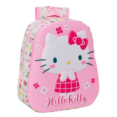 3D Child bag Hello Kitty Green Pink 27 x 33 x 10 cm