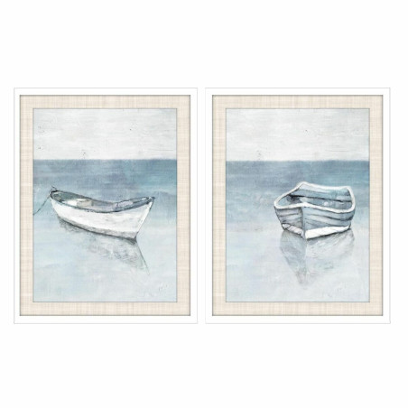 Painting DKD Home Decor 55 x 2,5 x 70 cm Barco Mediterranean (2 Units)