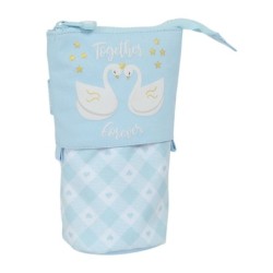 Pencil Holder Case Glow Lab Cisnes Light Blue 8 x 19 x 6 cm