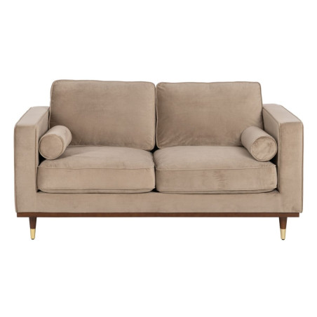 Sofa 172 x 89 x 91 cm Champagne Synthetic Fabric Wood Velvet