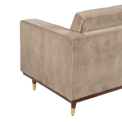 Sofa 172 x 89 x 91 cm Champagne Synthetic Fabric Wood Velvet