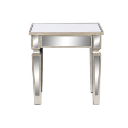 Side table Home ESPRIT Silver Mirror MDF Wood 43,5 x 33 x 45,5 cm