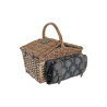 Basket DKD Home Decor Picnic Natural Grey Wood wicker (40 x 28 x 19 cm)