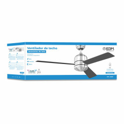 Ceiling Fan EDM 33987 Savu Silver 60 W Ø 115 cm