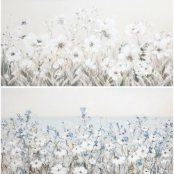 Painting DKD Home Decor 120 x 3,5 x 60 cm 120 x 3,7 x 60 cm Flowers Shabby Chic (2 Units)