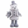 Christmas bauble White Grey Metal Fabric Polar bear 20 x 10 x 33 cm