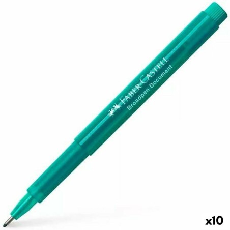 Felt-tip pens Faber-Castell Broadpen Document Turquoise (10 Units)