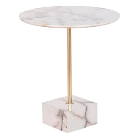 Side table DKD Home Decor Marble Steel Resin (45 x 45 x 50 cm)