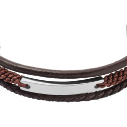 Men's Bracelet Fossil JF04341040 Leather Metal